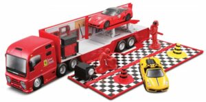 Burago Ferrari Ferrari Race Transporter Racing Hauler Schaal 1:43